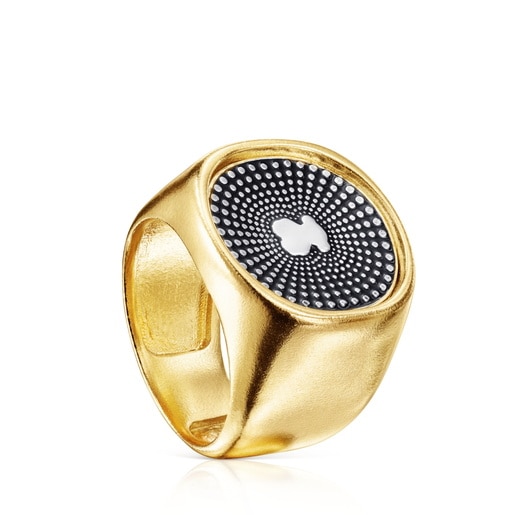 Tous - Zweifarbiger Ring Oursin - Silber/Enamel/Vermeil Silber