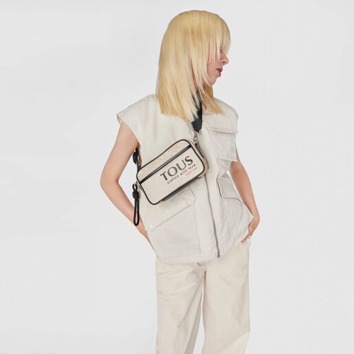 Beżowa nylonowa torebka przez ramię Kaos Mini Evolution
