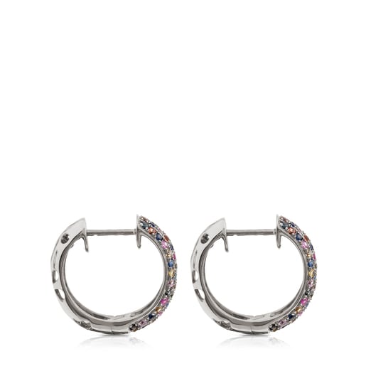 Silver TOUS Fantasy Earrings with multicolor Sapphires