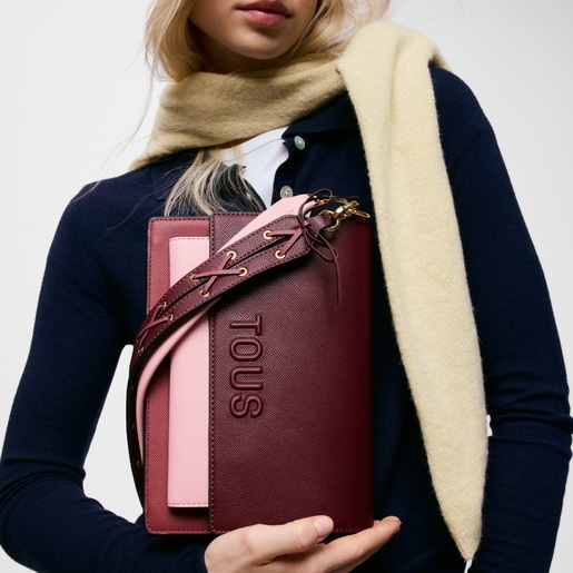 Bandolera mediana burdeos Audree Saffiano