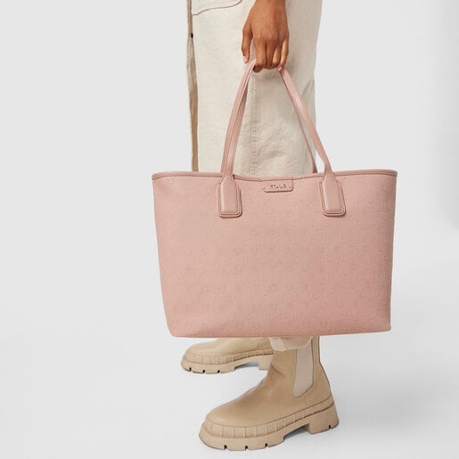 Capazo grande Script Day rosa