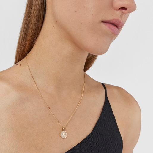 Gold Oursin Pendant with 0.21ct diamonds
