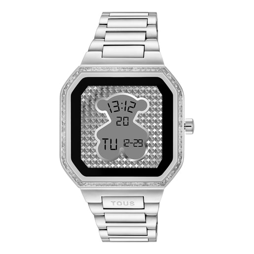 Smartwatch B-Connect mit Stahlarmband und Zirkonia-Steinen