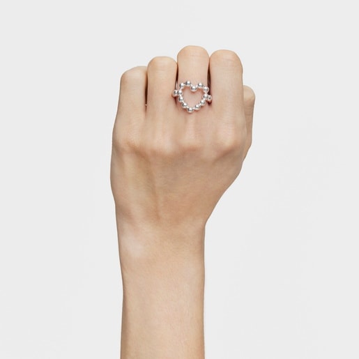 Anello a cuore in argento grande Sugar Party