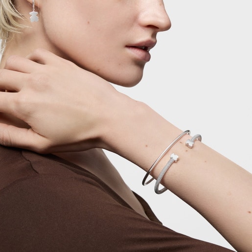 Pulsera esclava de plata motivos oso 7 mm Icon Mesh