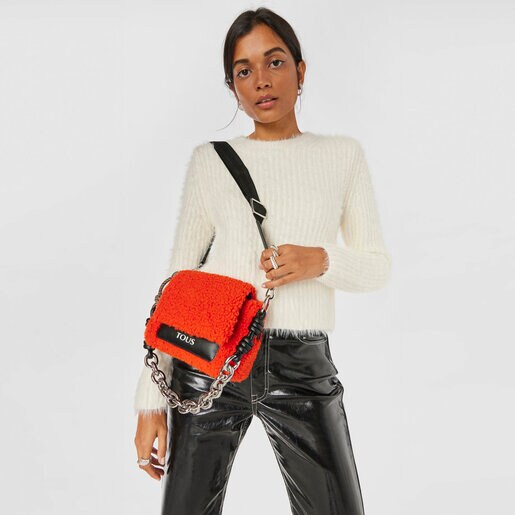 Bandolera pequeña naranja TOUS Empire Fur