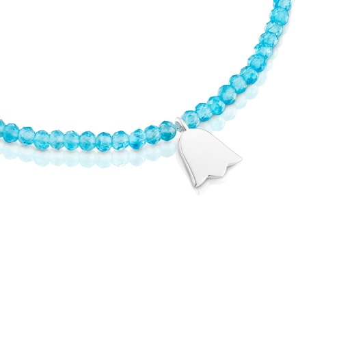 Pulsera elástica con apatito neón y tulipán de plata TOUS Motivos