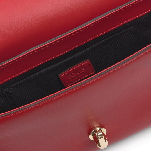 Borsa a tracolla in pelle rossa Bridgy