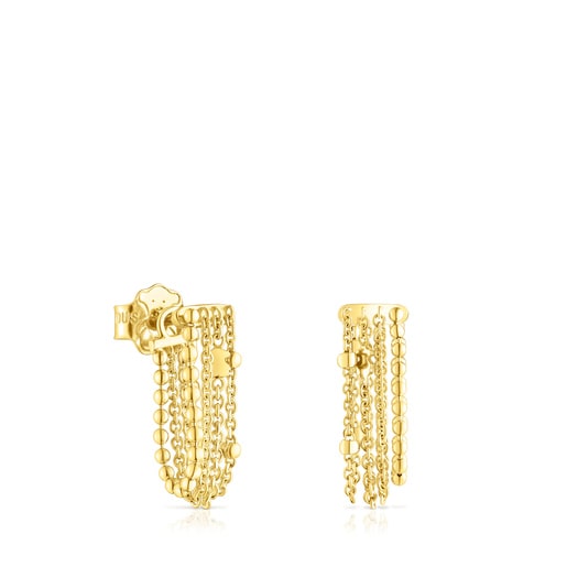 Aretes de oro con cuatro cadenas Cool Joy