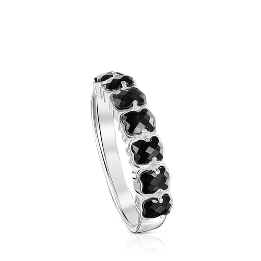 TOUS Mini Onix Ring in Silver with Onyx 0,4cm.