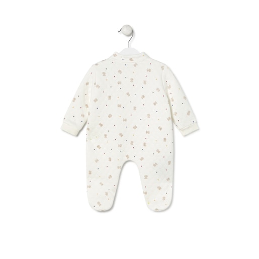 Footless baby playsuit in Cosmic ecru