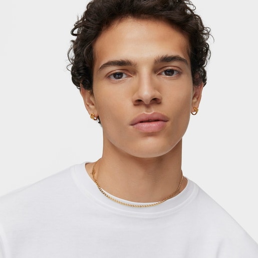 Hoop earrings with 18kt gold plating over silver and motif TOUS MANIFESTO