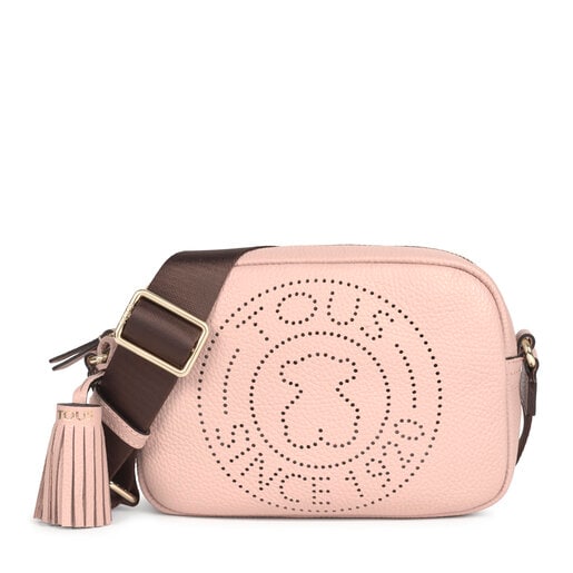 Small pale pink Leather Leissa Crossbody bag