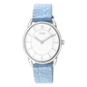 Steel Dai XL Analogue watch with blue leather Kaos strap