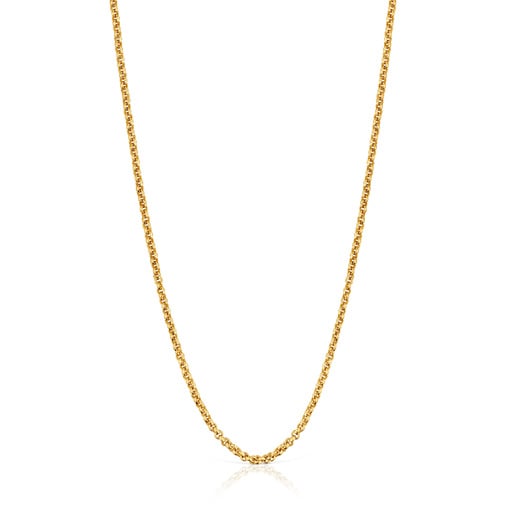 Średni łańcuszek ze srebra pokrytego 18-karatowym złotem, z kulkami, o długości 50 cm TOUS Chain