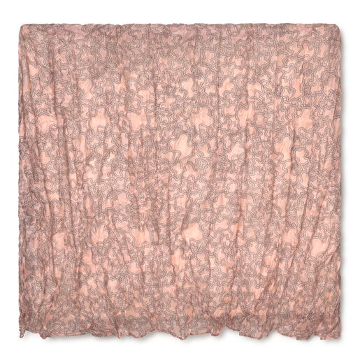 Foulard Kaos Mini Silhouette Plis en soie rose