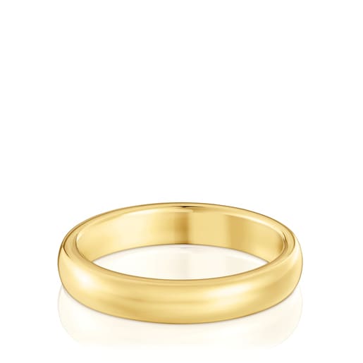 Anel aliança de casamento em ouro meia cana 3,8 mm TOUS Alianças