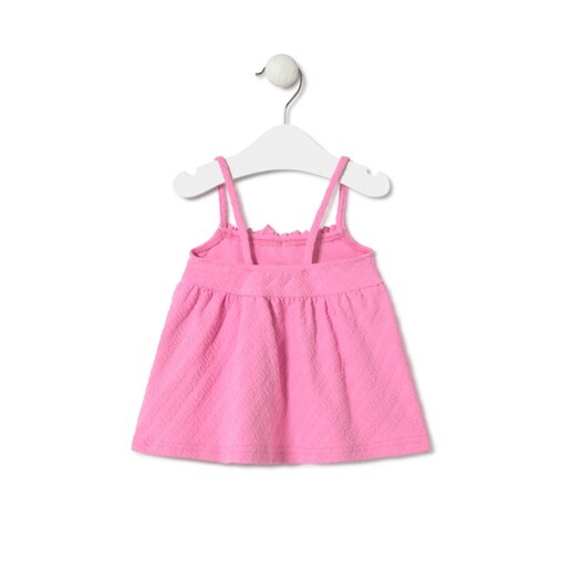 Vestido de tirantes de niña Logo rosa
