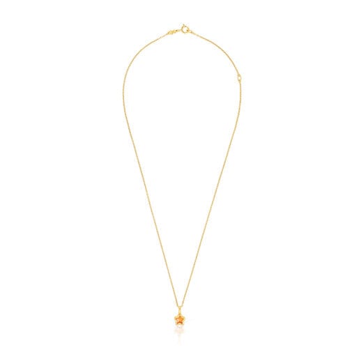 Silver vermeil Gregal orange flower necklace