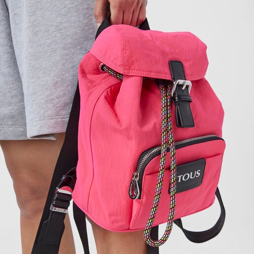 Small fluorescent pink TOUS Empire Cotton Backpack