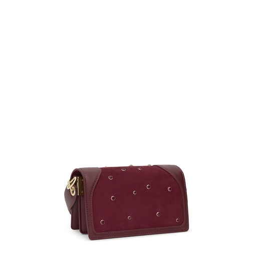 Small burgundy-colored Crossbody bag TOUS Audree Strass