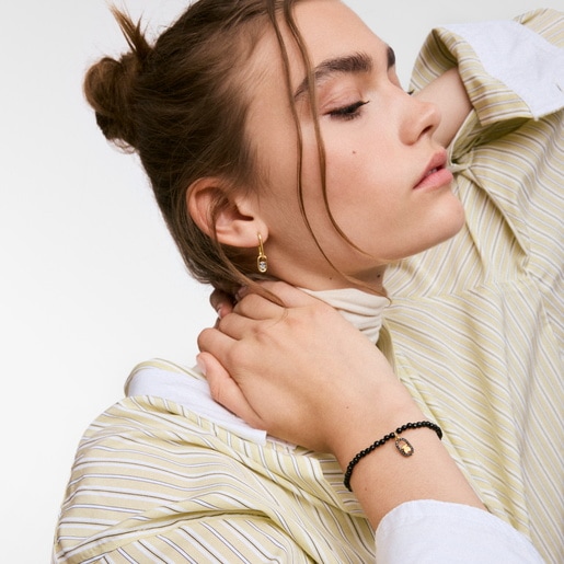 Elastic bracelet with spinels and 18kt gold plating over silver TOUS Camille