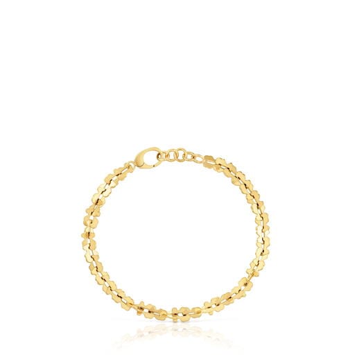 Pulsera cadena de acero en color dorado con motivos oso Carrusel