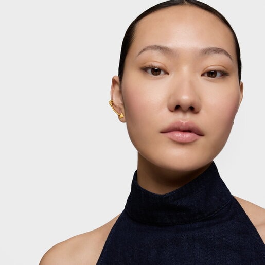 Pendiente trepador con baño de oro 18 kt sobre plata TOUS Flechazo