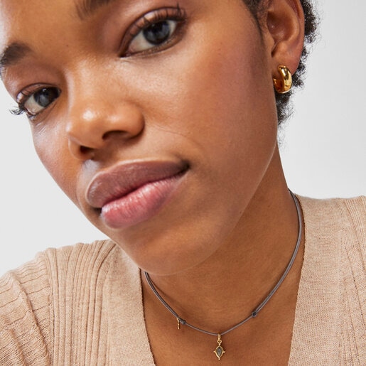 שרשרת Magic Nature עם לברדוריט ושרוך אפור