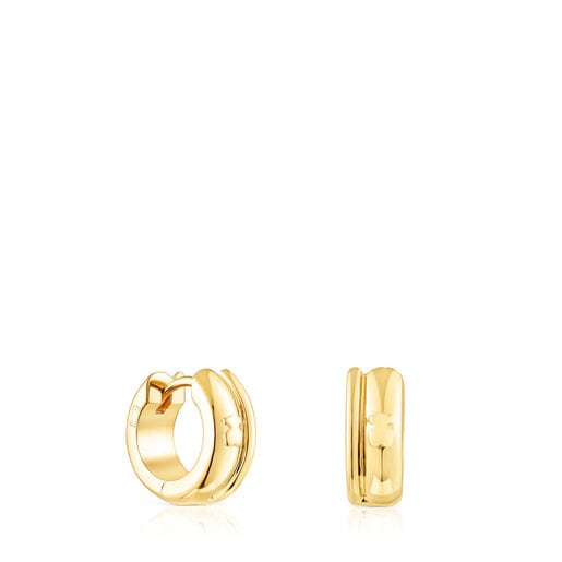 Silver vermeil TOUS Fellow Double-hoop earrings | TOUS