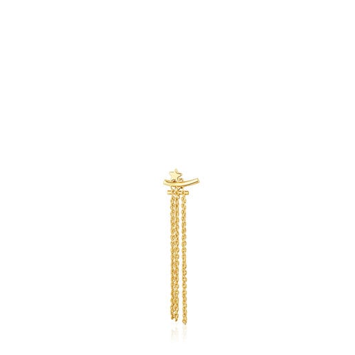 Gold TOUS Cool Joy Earring with three chains