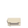 Clutch beige y gris Audree Saffiano