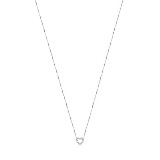 Collar Les Classiques corazón de Oro blanco y Diamantes