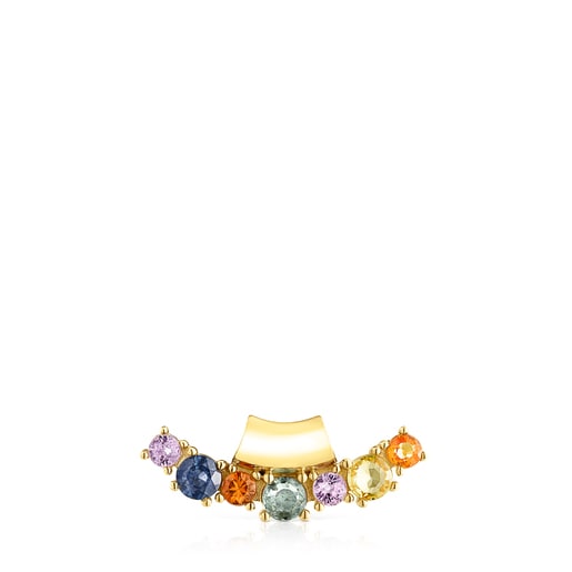 Silver Vermeil Glaring Pendant with multicolored Sapphires