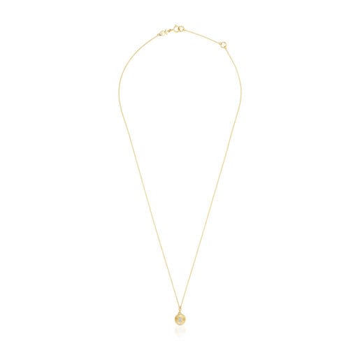 Iris Motif gold Necklace with diamonds