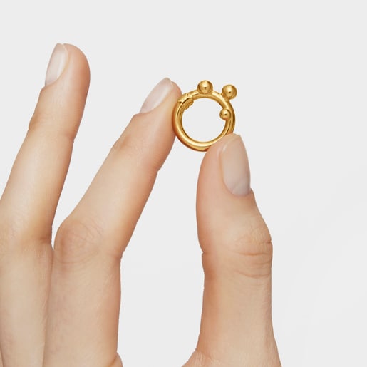 טבעת Hold בינונית עם ציפוי זהב 18 קראט על כסף ועיטורים