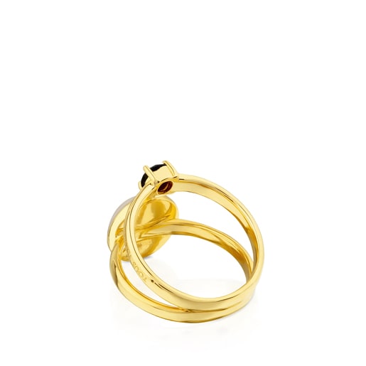 Серебряное Кольцо Sky Power с покрытием Vermeil, Перламутром и Шпинелью