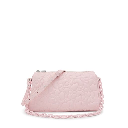 Large pale pink leather Crossbody bag TOUS Greta