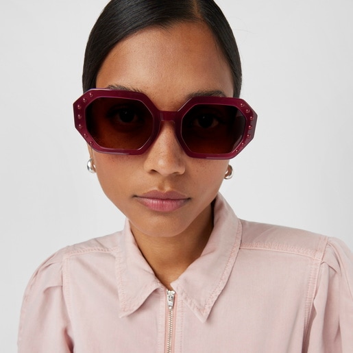 Fuchsia-colored Sunglasses Geometric