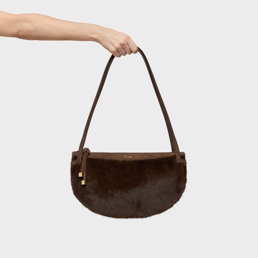 Bolso de hombro marrón TOUS Halfmoon