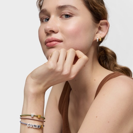 Charm TOUS Mesh Tube de plata letra L 7 mm