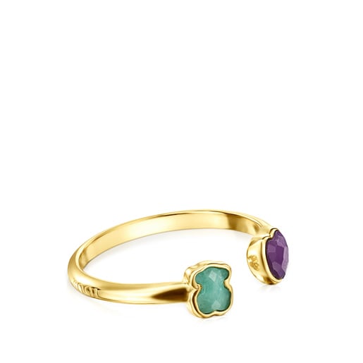 Bague Glory en Or Vermeil avec Amazonite et Améthyste