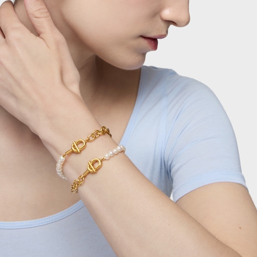 Pulsera de perlas cultivadas con baño de oro 18 kt sobre plata TOUS MANIFESTO
