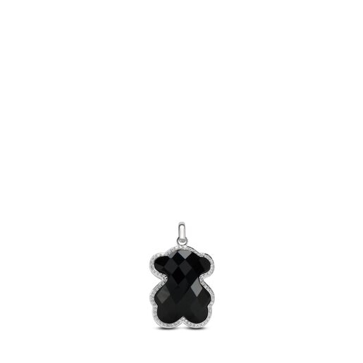 White Gold TOUS Diamond Pendant with Diamond and Onyx