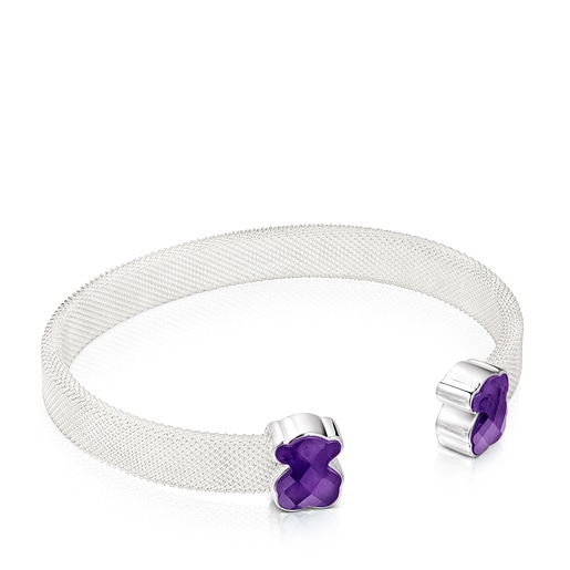 Silver Mesh Color Bracelet with Amethyst | TOUS