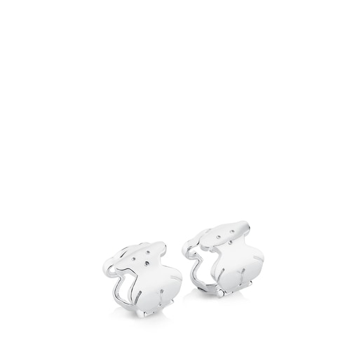 Silver TOUS Bear hoop Earrings Bear motif 1,3cm.