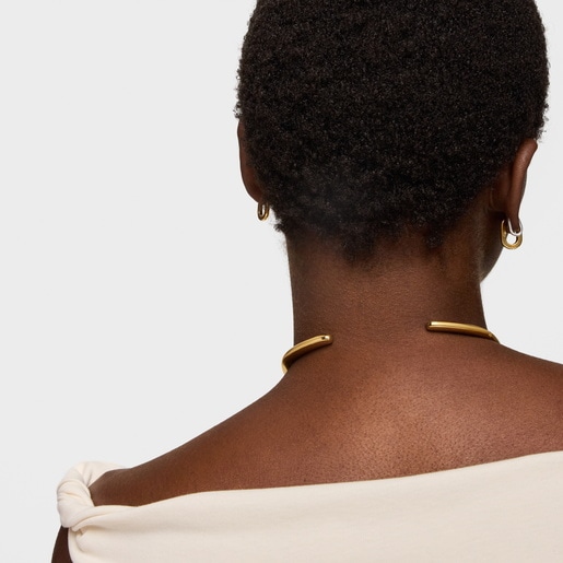 Collar abierto con baño de oro 18 kt sobre plata Line