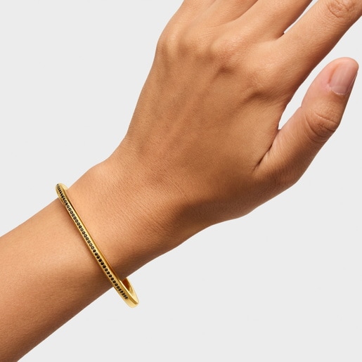 Pulsera esclava con baño de oro 18 kt sobre plata y espinelas Line