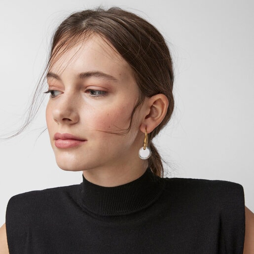 עגילי לואה נופלים בשילוב ירח