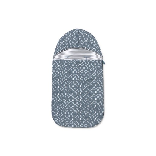 Universal-fit baby footmuff in Soft navy blue